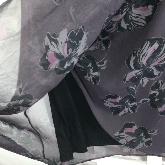 Ann Taylor Vtg 90's Y2k Cowl Neck Blouse Top Dark Floral Office Casual Lorelai - Picture 7 of 8